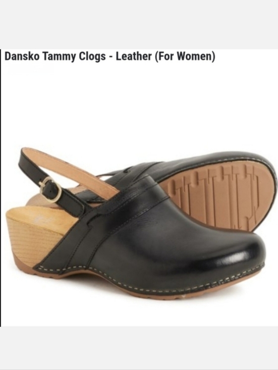 Dansko Shoes - Dansko Tammy Slingback Clogs Leather & Wood, Stapled Construction